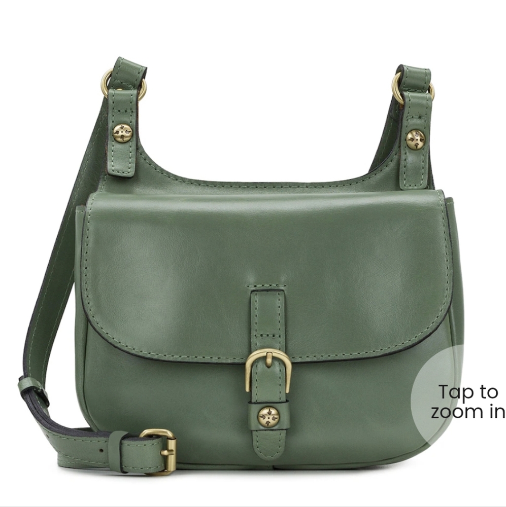 NWT Patricia Nash Claretta Leather Saddlebag Crossbody In Sage